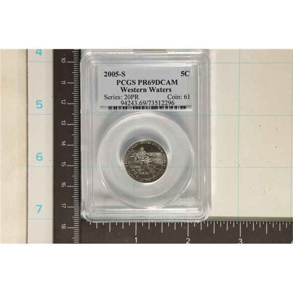 2005-S WESTERN WATERS NICKEL PCGS PR69 DCAM