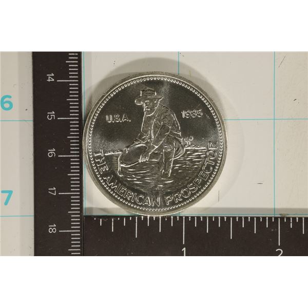 1985 AMERICAN PROSPECTOR 1 OZ. .999 SILVER ROUND
