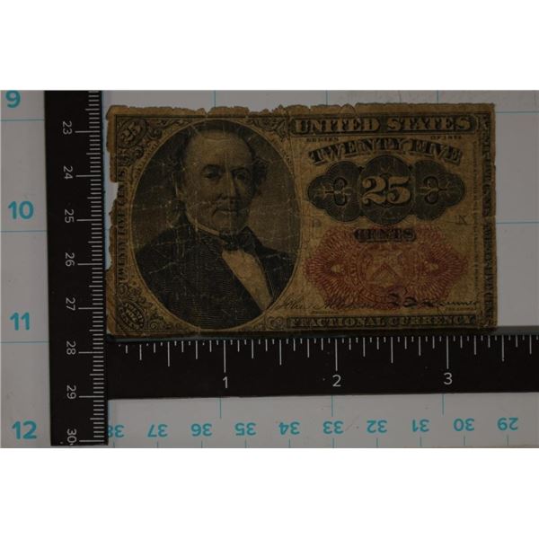 1874 25 CENT US FRACTIONAL CURRENCY AS SHOWN