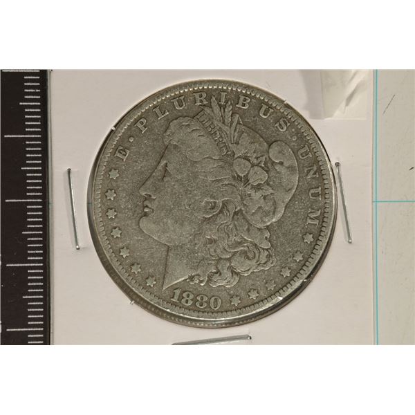 1880 MORGAN SILVER DOLLAR WHIZZED