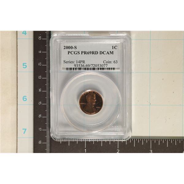 2000-S LINCOLN CENT PCGS PR69 DCAM