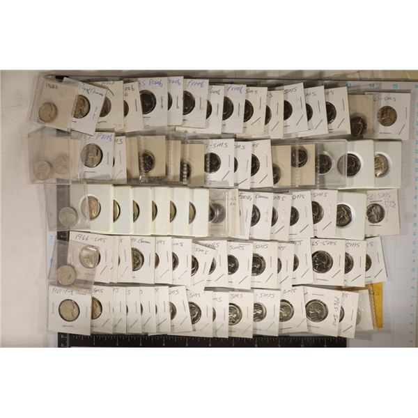 80 ASSOETED PROOF & SMS JEFFERSON NICKELS: 1965-