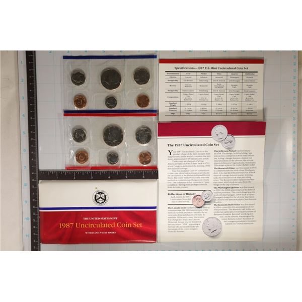 1987 US MINT SET (UNC) P/D (WITH ENVELOPE)