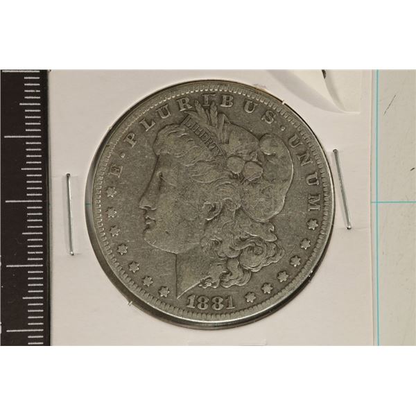 1881-S MORGAN SILVER DOLLAR WHIZZED