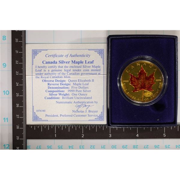 2000 CANADA 9999 SILVER $5 MAPLE LEAF WITH