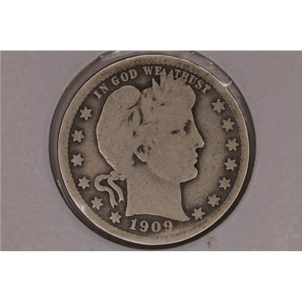 1909 SILVER BARBER QUARTER