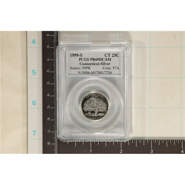 1999-S SILVER CONNECTICUT QUARTER PCGS PR69 DCAM