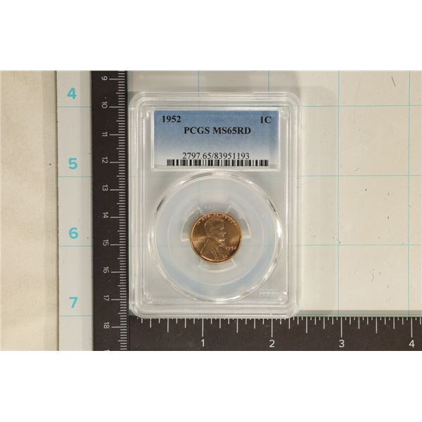 1952 LINCOLN WHEAT CENT PCGS MS65RD