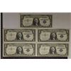 Image 1 : 5-CRISP UNC CONSECUTIVE # US $1 SILVER CERTS