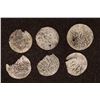 Image 1 : 6 SILVER DIME SIZED OTTOMAN EMPIRE PARA COINS: