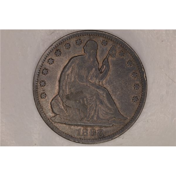 1868-S SILVER SEATED LIBERTY HALF DOLLAR (FINE)
