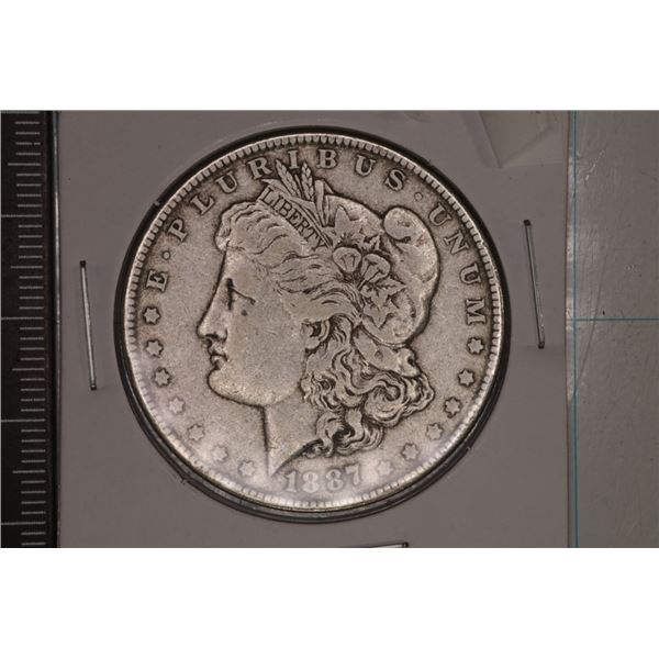 1887 MORGAN SILVER DOLLAR WHIZED