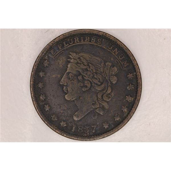 1837 HARD TIMES TOKEN: BENTONIAN CURRENCY