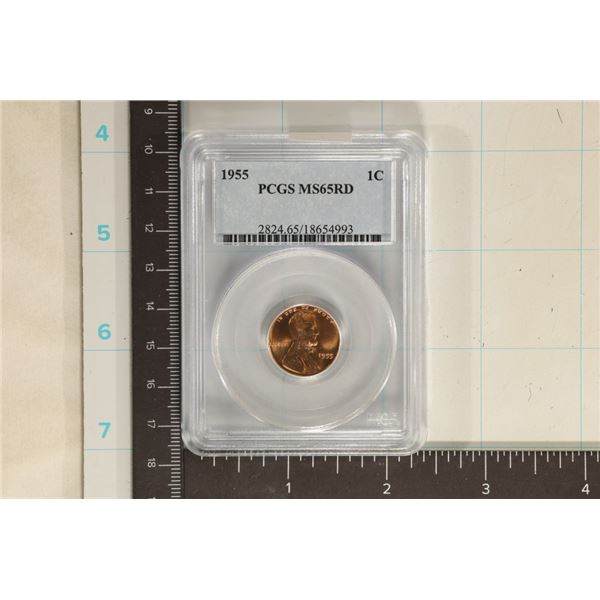1955 LINCOLN WHEAT CENT PCGS MS65RD