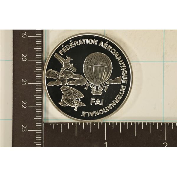 .87 TROY OZ .999 FINE SILVER PF ROUND "WORLD AIR