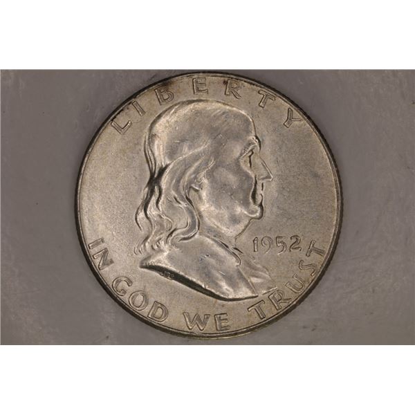 1952-S SILVER FRANKLIN HALF DOLLAR UNC