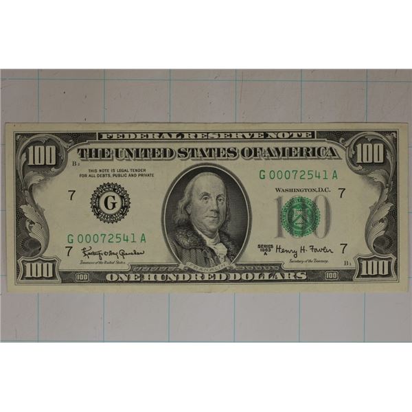 CRISP AU 1963-A US $100 FRN GREEN SEAL