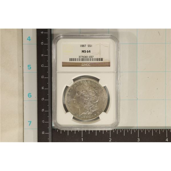 1887 MORGAN SILVER DOLLAR NGC MS64