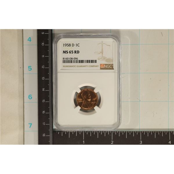 1958-D LINCOLN WHEAT CENT NGC MS65RD