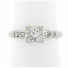 Image 1 : Vintage 14k White Gold 0.46 ctw Round Brilliant Diamond w/ Accents Engagement Ri