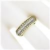 Image 3 : Jose Hess 18k Gold 0.90 ctw Round Prong Diamond Multi Row Grooved Wide Band Ring