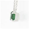 Image 5 : NEW 14K White Gold 0.42 ctw Emerald Cut Emerald Petite Solitaire Pendant Necklac