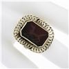 Image 3 : Vintage Handmade 14k Gold Rectangular Carved Intaglio Carnelian Cocktail Ring