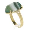 Image 7 : New 14k Yellow Gold 18.2x13mm Oval Cabochon Prong Set Green Agate Solitaire Ring