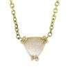 Image 2 : New 14k Gold Trillion Cabochon Opal Pendant w/ Adjustable 16" or 18" Cable Chain