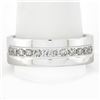 Image 1 : Men's 14K White Gold 0.60 ctw Round Brilliant Cut Channel Set Diamond Band Ring