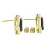 Image 3 : 14k Yellow Gold Polished Black Onyx Hexagon Stud Earrings w/ Butterfly Closures