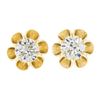 Image 1 : NEW 14K Yellow Gold 0.76 ctw European Diamond Buttercup Prong Flower Stud Earrin