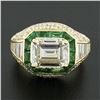 Image 8 : Estate 18k Yellow Gold 6.07 ctw GIA Emerald Cut & Baguette Diamond Engagement Ri
