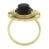 Image 8 : 18k Yellow Gold Bezel Set Carved Hard Stone Scarab w/ Rose Cut Diamonds Ring