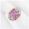 Image 7 : 18k Gold Sugarloaf Lab Grown Pink Sapphire & Diamond Butterfly Cocktail Ring
