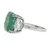 Image 4 : Vintage Platinum 10.31 ctw AGL Square Colombian Emerald w/ Diamond Cocktail Ring