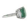 Image 5 : Vintage Platinum 10.31 ctw AGL Square Colombian Emerald w/ Diamond Cocktail Ring