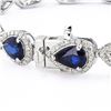 Image 3 : 11.58 ctw Blue Sapphire and 1.64 ctw Diamond Platinum Bracelet