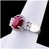Image 2 : 3.13 ctw Ruby and 0.37 ctw Diamond Platinum Ring
