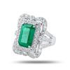 Image 2 : 5.37 ctw Emerald and 1.52 ctw Diamond Platinum Ring (GIA CERTIFIED)