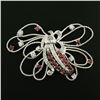 Image 2 : Vintage Handmade Platinum 4.75 ctw Ruby & Diamond Large Butterfly Bug Brooch Pin