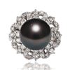Image 1 : 12.20mm South Sea Pearl and 1.45 ctw Diamond Platinum Ring