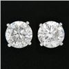 Image 1 : NEW Classic Platinum 1.86 ctw Round Brilliant Cut Diamond Prong Set Stud Earring