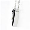 Image 5 : NEW 18K Gold GIA Trillion Diamond Black Onyx Triangle Solitaire Pendant Necklace