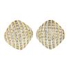 Image 6 : 14k Yellow Gold 4.14 ctw Channel Set Diamond Covered Cushion Shape Button Earrin