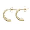 Image 2 : 18K Gold 1.65 ctw Invisible Princess & Pave Round Diamond Cuff Stud Earrings