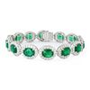 Image 1 : 17.67 ctw Emerald and 6.09 ctw Diamond Platinum Bracelet