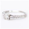 Image 2 : 0.50 ctw SI2 CLARITY CENTER Diamond 18K White Gold Ring (1.38 ctw Diamonds) GIA