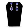 Image 1 : 7.65 ctw Tanzanite and 0.83 ctw Diamond Platinum Dangle Earrings