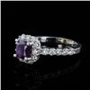 Image 1 : 1.54 ctw UNHEATED Pinkish Purple KASHMIR Sapphire and 0.78 ctw Diamond 14K White